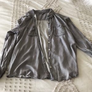 Super soft grey button down top